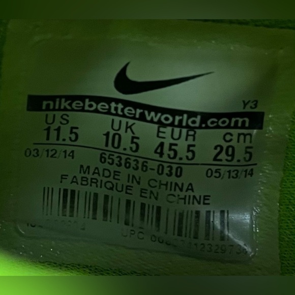 Nike Zoom Run The One Mens Sz 11.5 Basketball Shoes Black Green 653636-030 - Picture 8 of 8